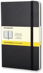 Moleskine carnet de notes, ft 13 x 21 cm, geruit, couverture solide, 240 pages, noir