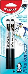 Maped marqueur tableau blanc Marker'Peps, blister de 2 pièces, noir