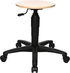 Topstar tabouret Tec 60, sans anneau repose-pieds, avec roues, en bois