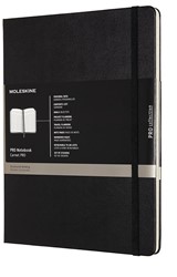 Moleskine carnet de notes professional, ft 19 x 25 cm, ligné, couverture solide, 189 pages, noir