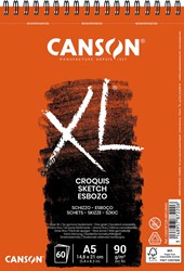 Canson cahier de croquis XL, 90 g/m², ft A5, 60 feuilles