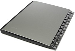 Class'ex classeur-trieur avec index alphabétique A-Z, argent