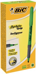 Bic surligneur Highlighter Grip, vert, boîte de 12 pièces