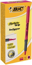 Bic surligneur Highlighter Grip, rose, boîte de 12 pièces