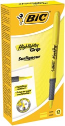 Bic surligneur Highlighter Grip, jaune, boîte de 12 pièces