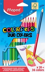 Maped crayon de couleur Color'Peps Duo, blister avec 18 pièces