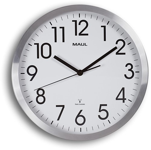 MAULmove horloge murale, radiopilotée, diamètre 30,5 x 4,5 cm, cadre en aluminium
