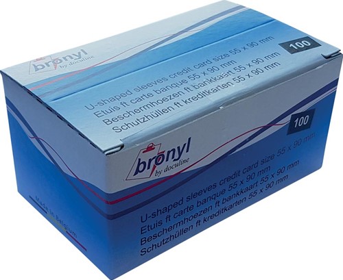 Bronyl étui en U en PVC transparente de 140 microns, ft carte de crédit, présentoir de 100 pièces-2