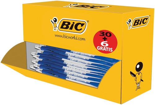 Bic stylo bille Atlantis Classic, bleu, boîte de 30 + 6 gratuit