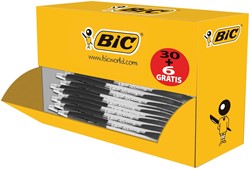 Bic stylo bille Atlantis Classic noir, boîte de 30 + 6 gratuit