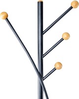 MAUL Porte-manteaux Aura, hauteur 180cm, 4 patéres, noir RAL9004-2