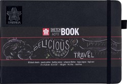 Sakura cahier de croquis, 140 g/m², ft A5, noir, 80 feuilles
