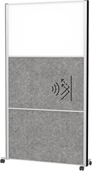 MAULconnecto cloison, 1 x tableau blanc, 2 x gris foncé, cadre argent, mobile