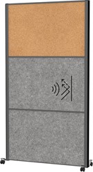 MAULconnecto cloison, 1 x tableau liège, 2 x gris foncé, cadre anthracite, mobile