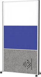 MAULconnecto cloison, 1 x tableau blanc, 1 x textile, 1 x gris foncé, cadre argent, mobile