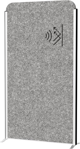 MAULcocoon cloison, ft 100x180 cm, gris, cadre argent, sur pieds