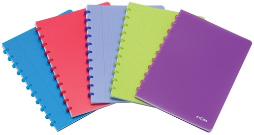 Atoma Trendy cahier, ft A4, 144 pages, PP, quadrillé 5 mm, couleurs assorties