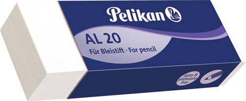Pelikan gomme AL20, blanc, boîte de 20 pièces