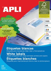 Apli étiquettes blanches ft 99,1 x 38,1 mm (l x h), 1.400 pièces, 14 par feuille (2419)