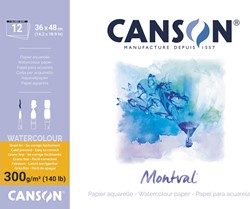 Montval papier aquarelle, blanc avec grain fin 300 g/m², ft 36 x 48 cm, bloc de 12 feuilles