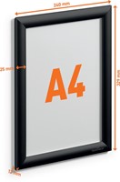 Durable cadre porte-affiche, en aluminium, ft A4, noir-2