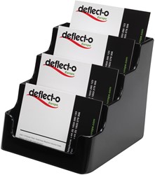 Deflecto Porte-cartes de visite 4 compartiments, noir