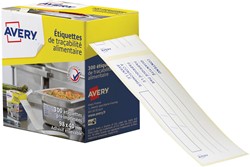 Avery étiquettes alimentaire, ft 98 x 40 mm, boîte dévidoir de 300 étiquettes, français