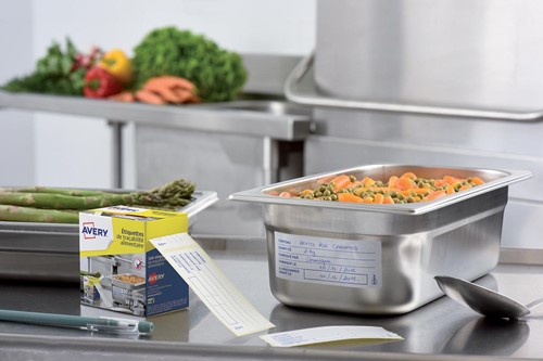 Avery étiquettes alimentaire, HACCP, ft 98 x 40 mm, boîte dévidoir de 300 étiquettes, anglais-3