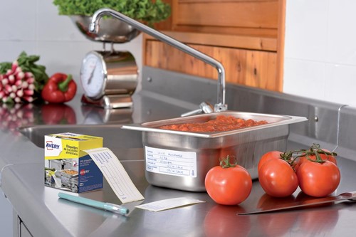 Avery étiquettes alimentaire, HACCP, ft 98 x 40 mm, boîte dévidoir de 300 étiquettes, anglais-2