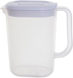 Whitefurze pichet 1,5 litre, transparent avec couverle blanc