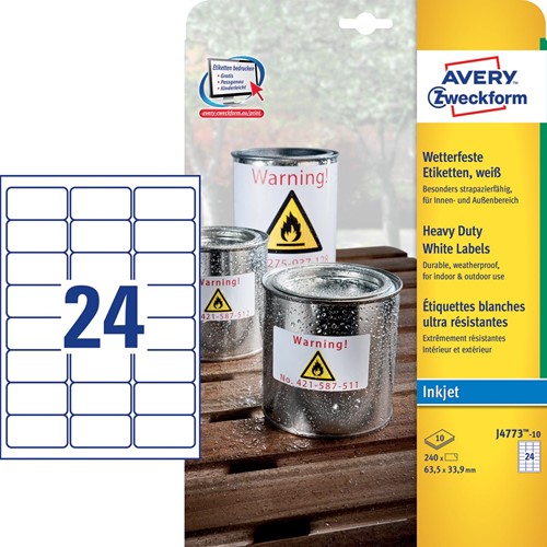 Avery Zweckform J4773-10 étiquettes ultra résistantes ft 63,5 x 33,9 mm (b x h), 2.400 étiquettes, blanc-3