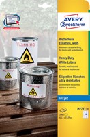 Avery Zweckform J4773-10 étiquettes ultra résistantes ft 63,5 x 33,9 mm (b x h), 2.400 étiquettes, blanc