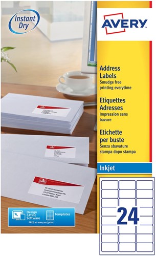 Avery J8159-10 étiquettes adresse ft 63,5 x 33,9 mm, 240 étiquettes, blanc-3