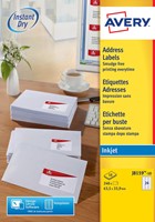 Avery J8159-10 étiquettes adresse ft 63,5 x 33,9 mm, 240 étiquettes, blanc