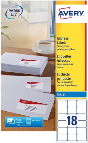 Avery J8161-25 étiquettes adresse ft 63,5 x 46,6 mm (b x h), 450 étiquettes, blanc-3