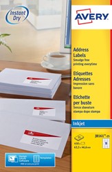 Avery J8161-25 étiquettes adresse ft 63,5 x 46,6 mm (b x h), 450 étiquettes, blanc