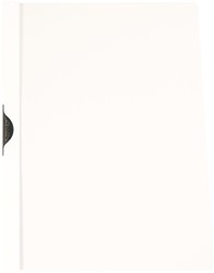 Q-CONNECT chemise à pince clip métallique A4 30 feuilles Transparent blanc