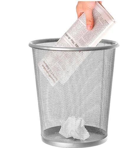 Q-CONNECT corbeille à papier 19 litres métal argent-3