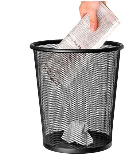 Q-CONNECT corbeille à papier 19 litres métal noir-3