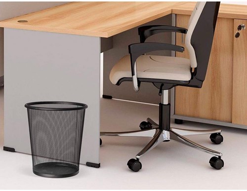 Q-CONNECT corbeille à papier 19 litres métal noir-1