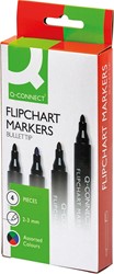 Q-CONNECT marqueurs pour tableaux de conférence, 2-3 mm, pointe ronde, avec clip, couleurs assorties
