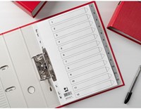 Q-CONNECT intercalaires, A4, PP, 11 trous, avec page de garde, jeu de 1-12, gris-2