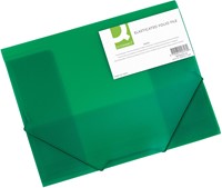 Q-CONNECT farde à rabats, A4, 3 rabats et élastiques, PP transparent, vert