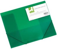 Q-CONNECT farde à rabats, A4, 3 rabats et élastiques, PP transparent, vert-2