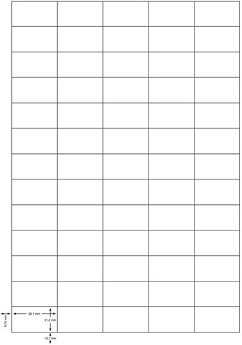 Q-CONNECT étiquettes, blanc, coins carrés, 38,1 x 21,2 mm, 100 feuilles, 65 étiquettes par feuille-2