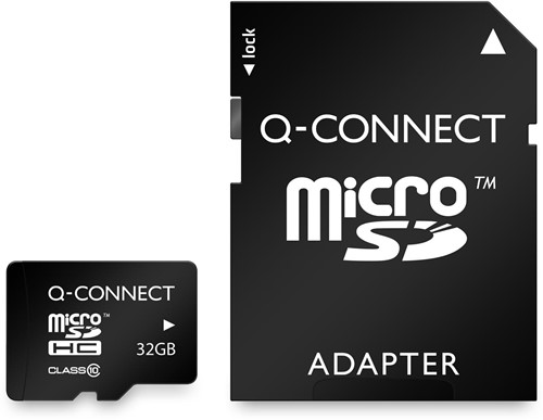 Q-CONNECT micro SD carte mémoire, avec adpatateur SD, 32 Go