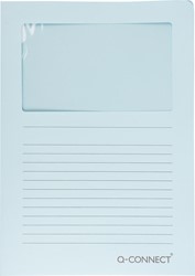 Q-CONNECT pochette coin à fenêtre, 120 g/m², A4, paquet de 100 pièces, bleu clair