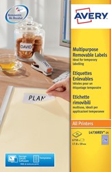 Avery L4730REV-25 étiquettes enlevables ft 17,8 x 10 mm (b x h), 6.750 étiquettes, blanc