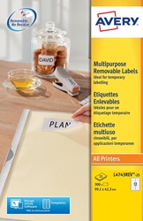 Avery L4743REV-25 étiquettes enlevables ft 99,1 x 42,5 mm (b x h), 300 étiquettes, blanc