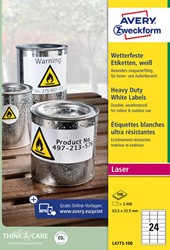 Avery étiquettes ultra-résistantes, ft 63,5 x 33,9 mm, blanc, boîte de 2.400 étiquettes